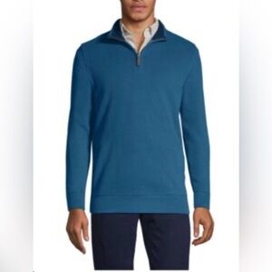 Lands’ End Deep Teal Bedford Quarter Zip Pullover